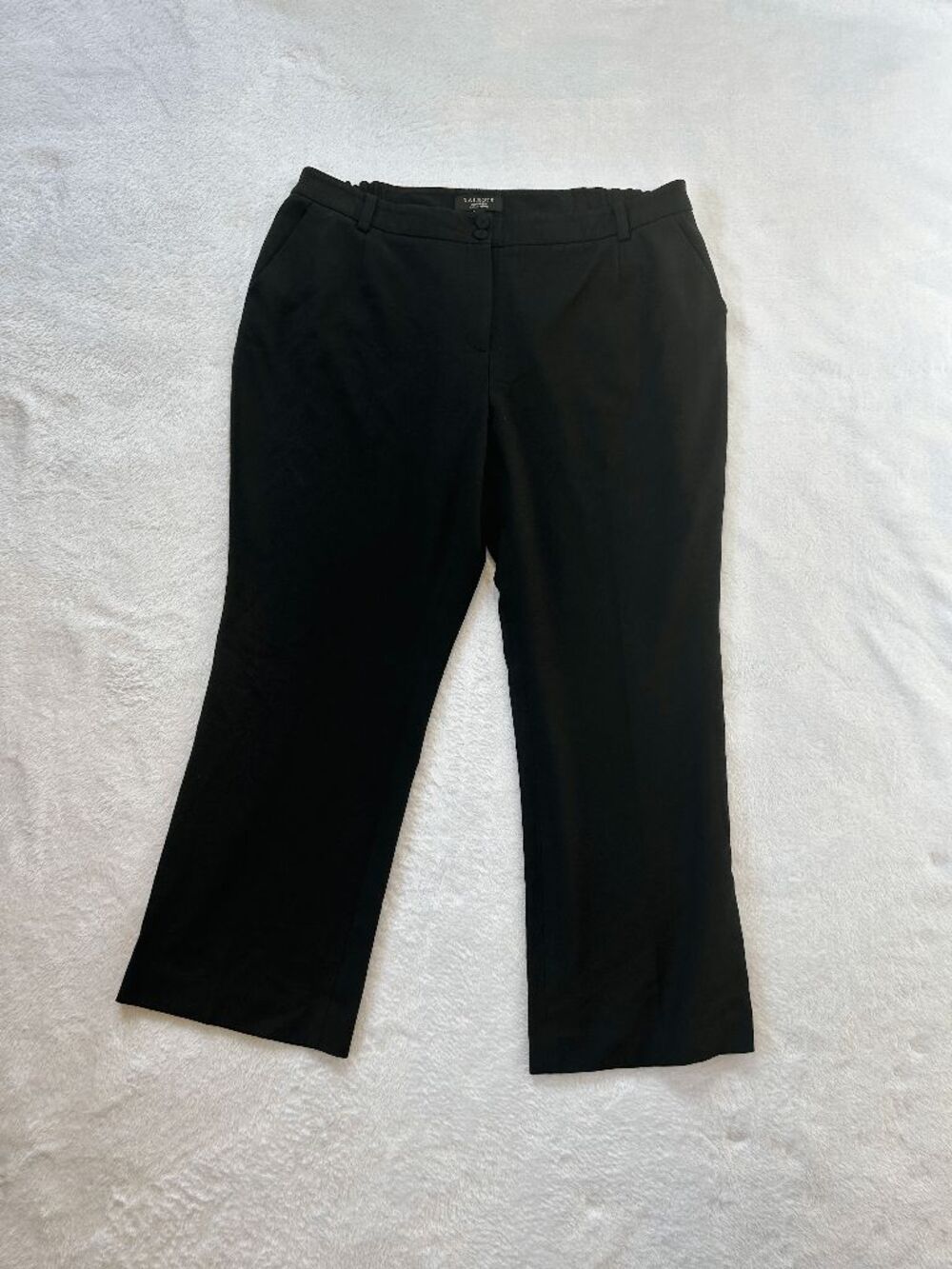 Talbots Women Petites Black Dress/Work Pants Size 18W Pleated Stretch Waistband